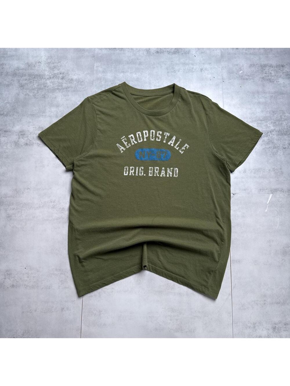 Y2K Aeropostale 00s Green Logo t shirt